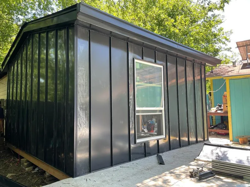 Black standing seam metal wall panels for Metal Roof Installation in Shelbyville